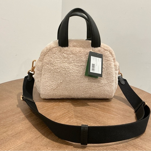 Kate Spade Apres Chic Faux Shearling Small Satchel Crossbody ~NWT~ Natural - Picture 8 of 8